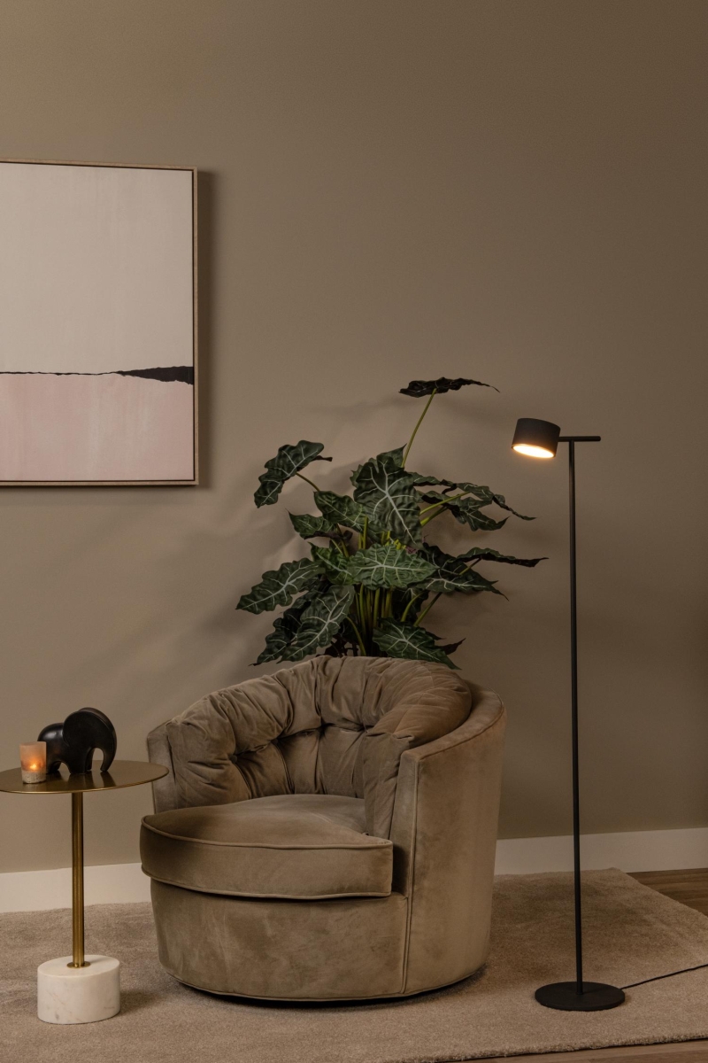 Lucide GIAN - Stojacia lampa - LED Dim. - 1x9W 2700K - Čierna